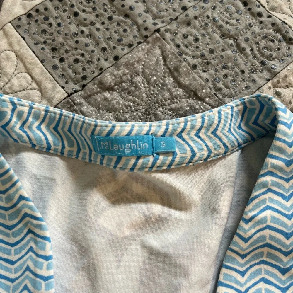 J. McLaughlin Catalina cloth blue geometric dress women's small‎